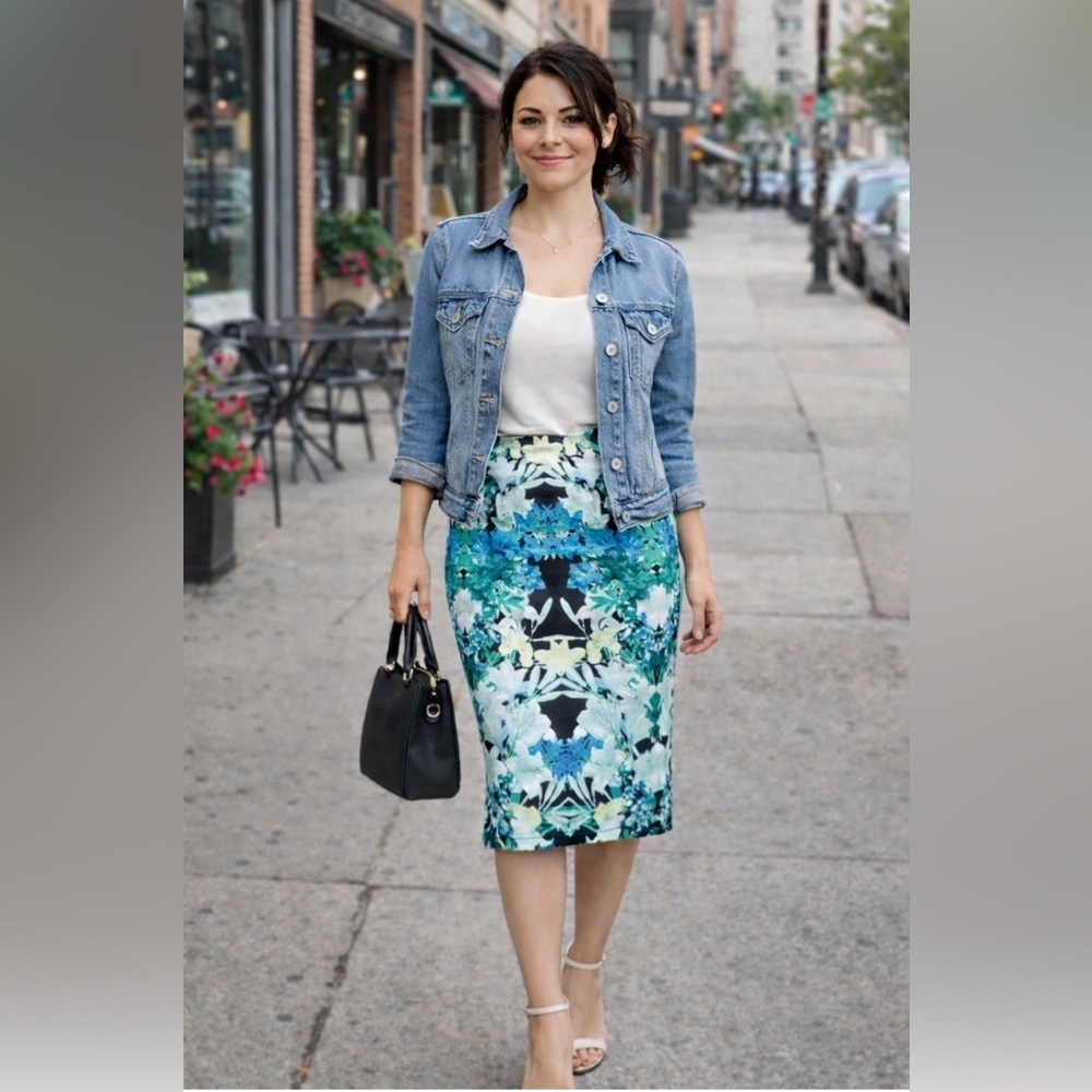 Vince Camuto floral midi skirt